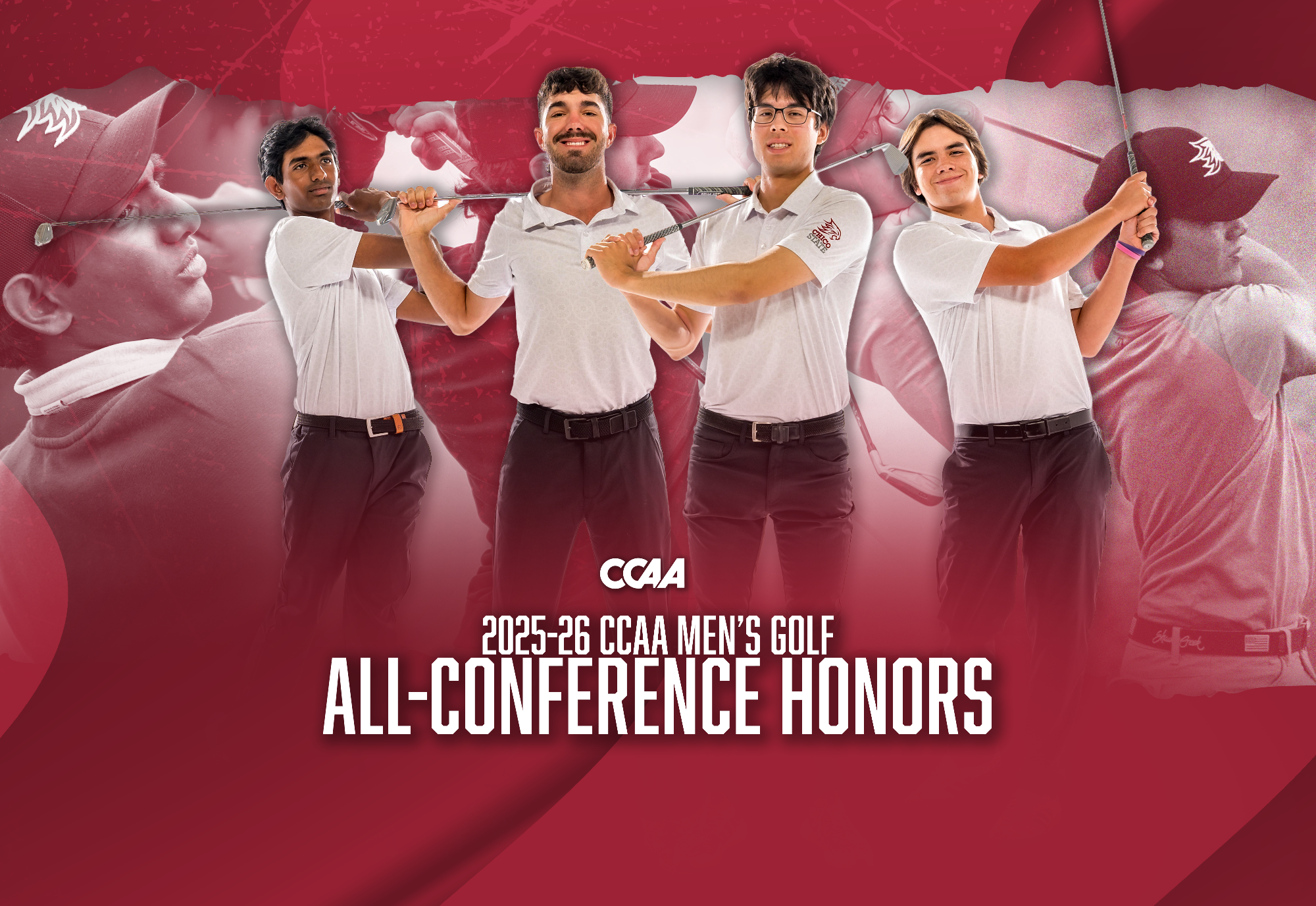Updated 2026 All-CCAA Men's Golf Conference Article Header Graphic