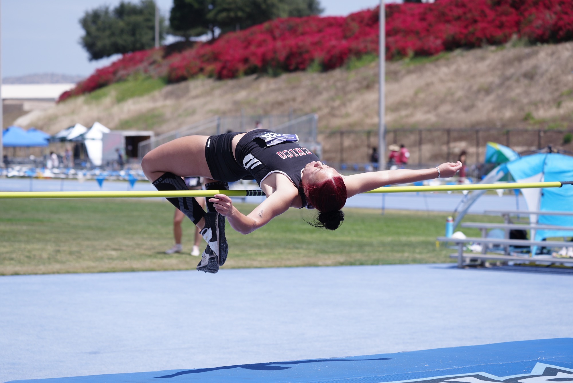 Annabelle Low competing in the high jump as part of the 2026 CCAA Heptathlon