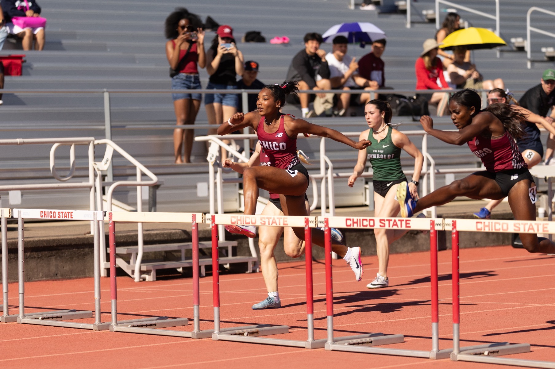 Chico State women's track hurdlers at the Wildcat invite 2026