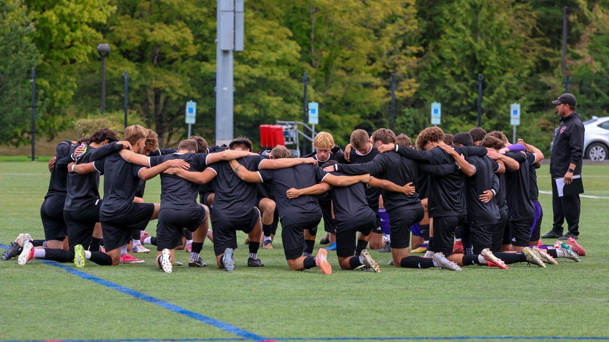 Men's Soccer Pregame Huddle