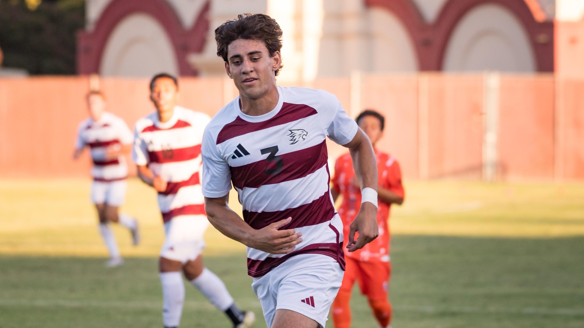 Chico State Wildcats’ #3 Darius Dukes against Cosumnes River College Hawks in the first half of their Men's Soccer (MSOC) scrimmage game on Wednesday, August 19, 2026 in Chico, Calif.(Jason Halley/University Photographer/Chico State)