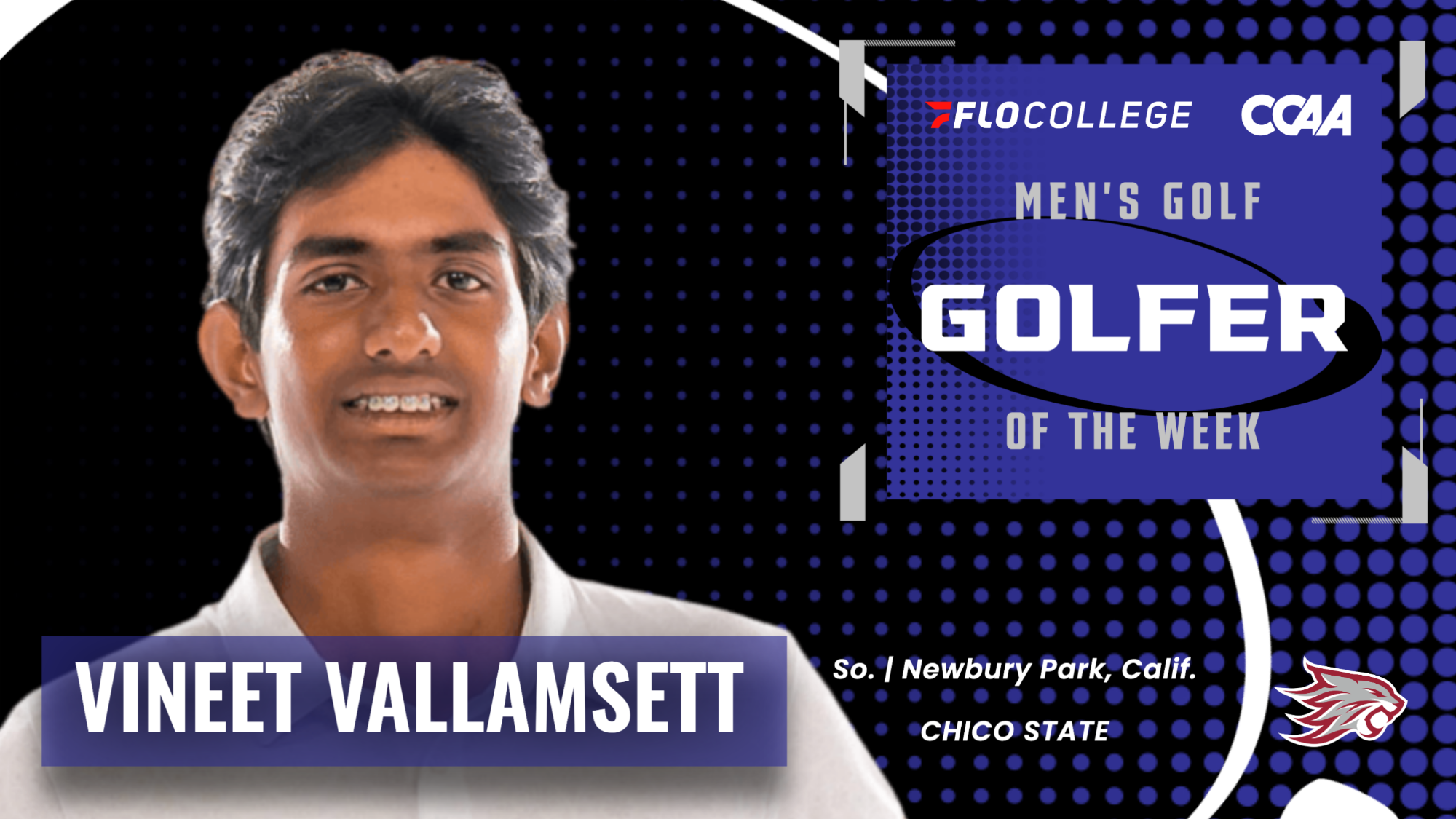 Vineet Vallamsetty CCAA Golfer of the Week
