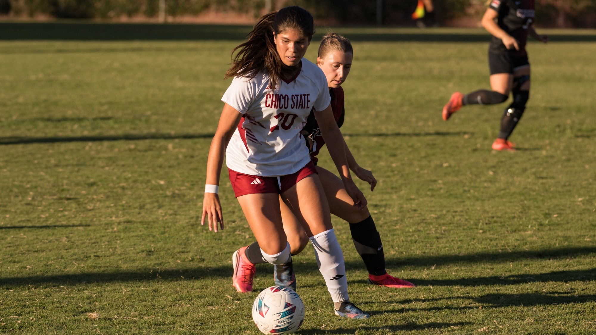 Chico State Wildcats’ #20 Yulisa Reyes against Southern Oregon in the first half of their Women's Soccer (WSOC) game on Saturday, August 15, 2026 in Chico, Calif.(Jason Halley/University Photographer/Chico State)