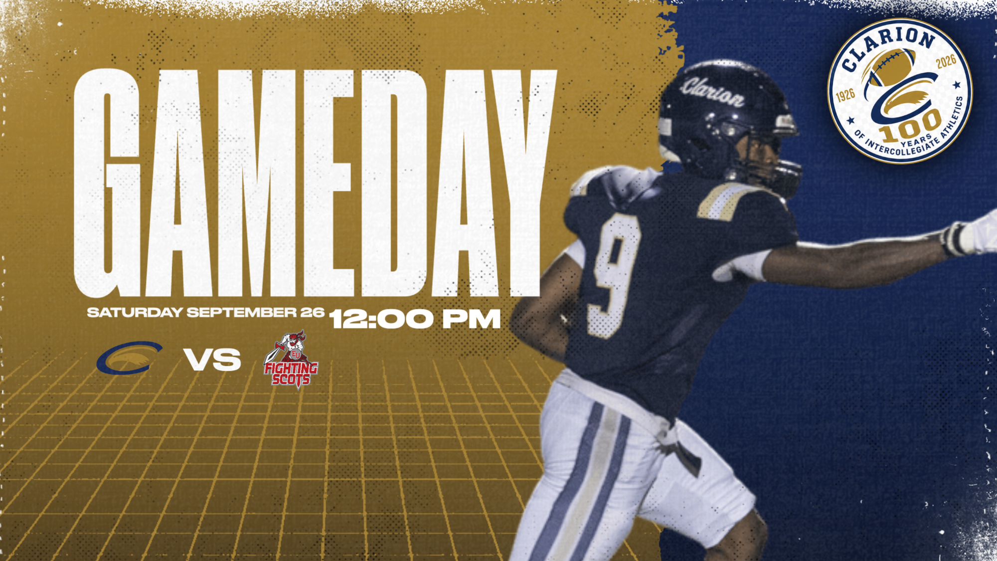 2026 clarion football game notes graphic september 26 edinboro david adams prince