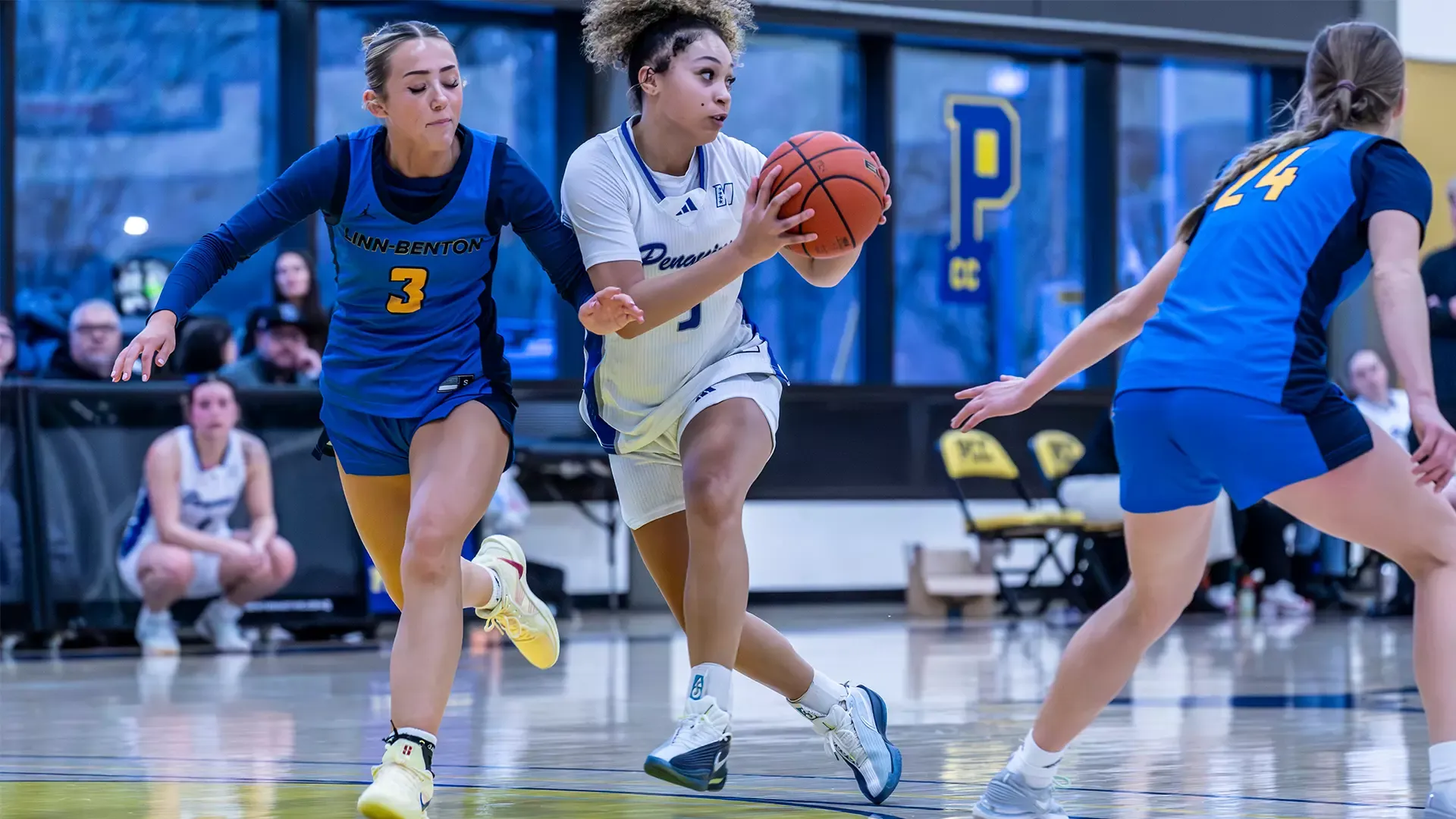 Reaiah Hall drives to the basket