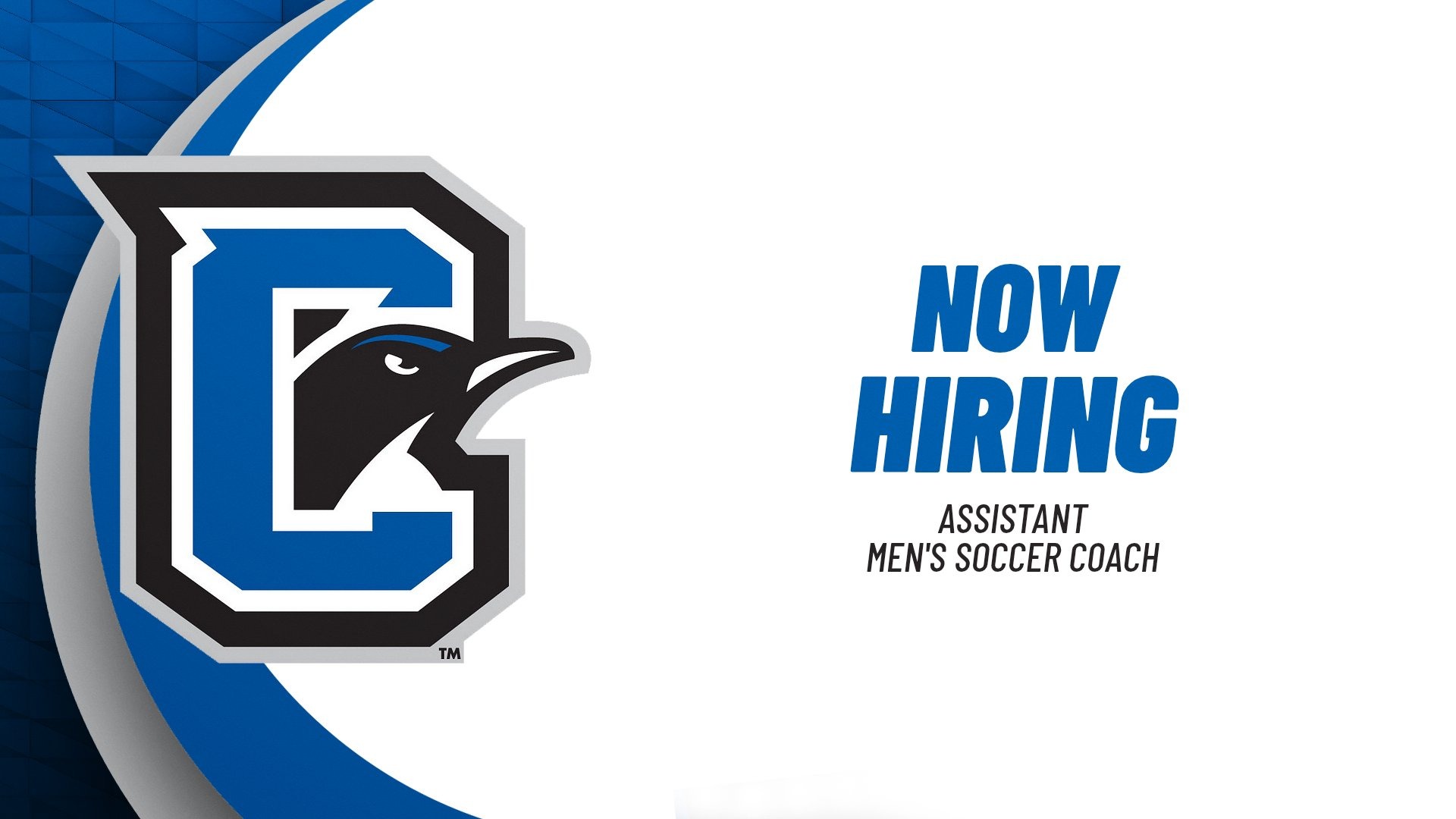 Now Hiring Assistant Men's Soccer Coach