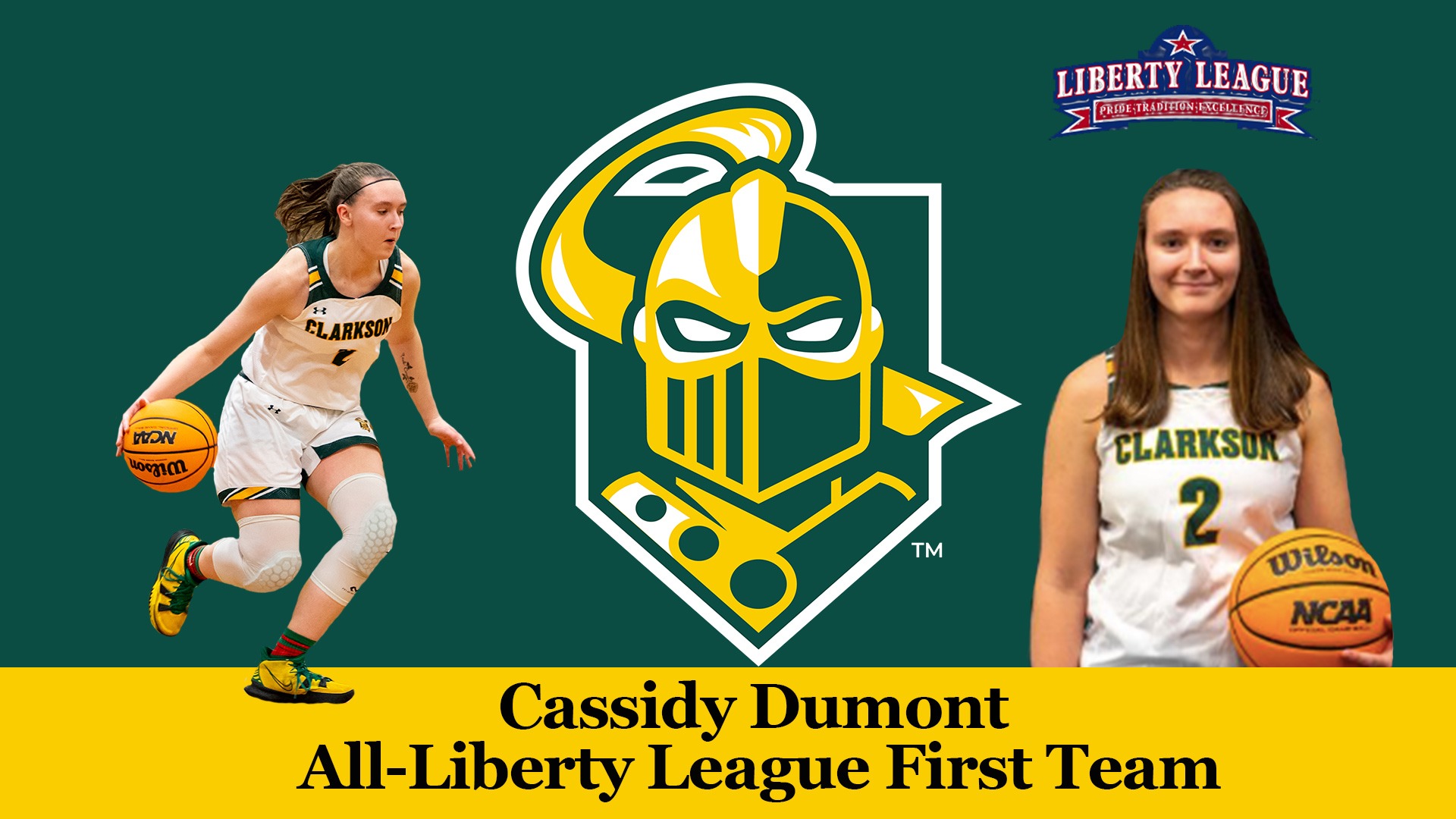 Clarkson's Cassidy Dumont Selected Liberty League FirstTeam AllStar