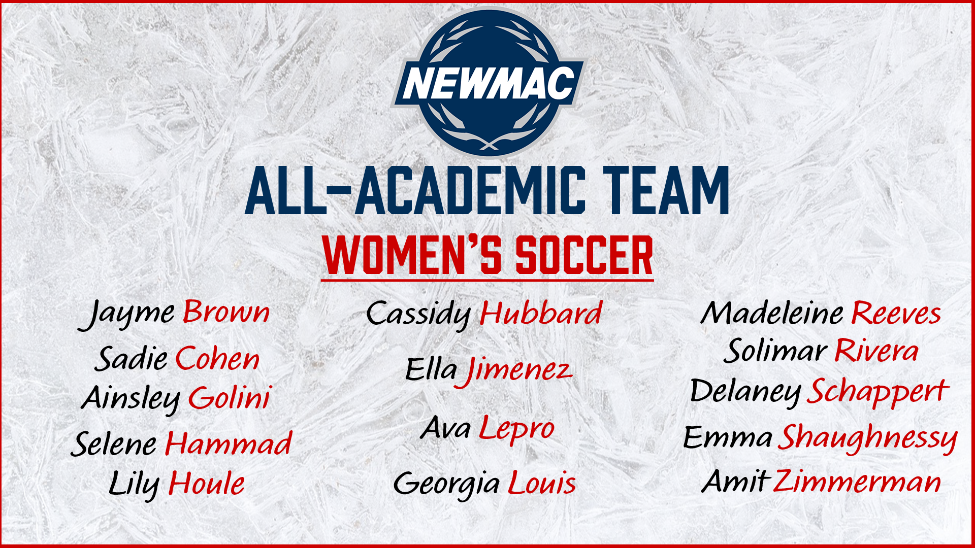All-Academic Women's Soccer