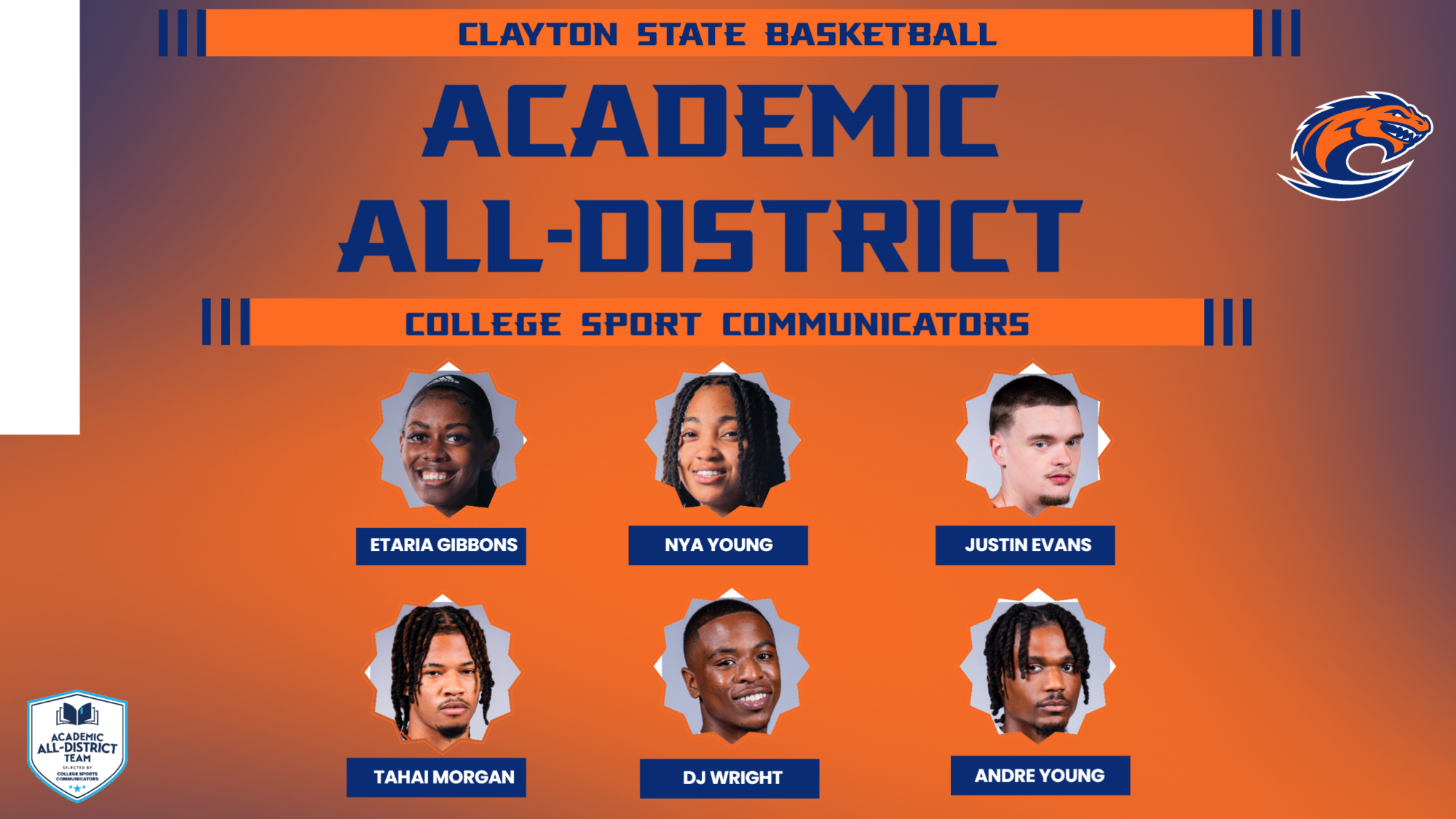 CSC Academic All-District Release Graphic