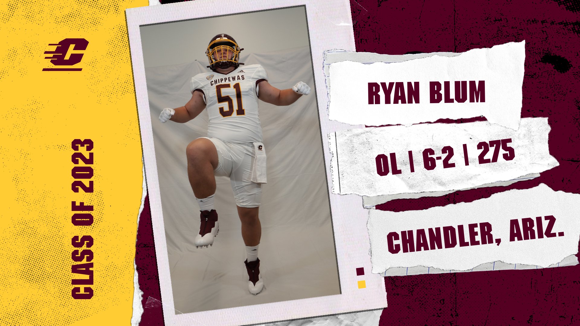 Ryan Blum Football Central Michigan University Athletics