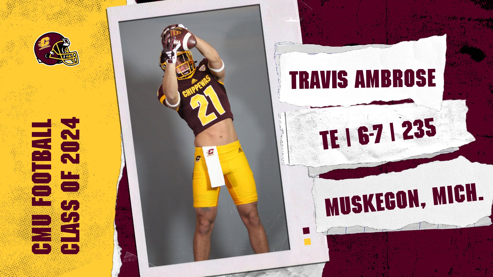 Travis Ambrose Football Central Michigan University Athletics