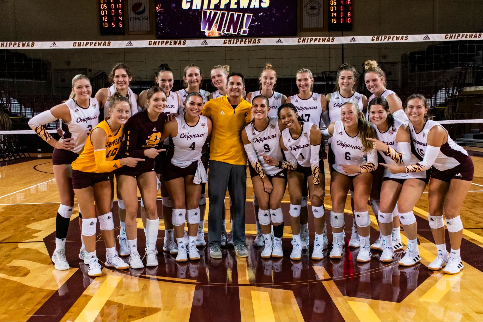 Thrilling Day for CMU Volleyball Ends in Two Victories, and Milestone