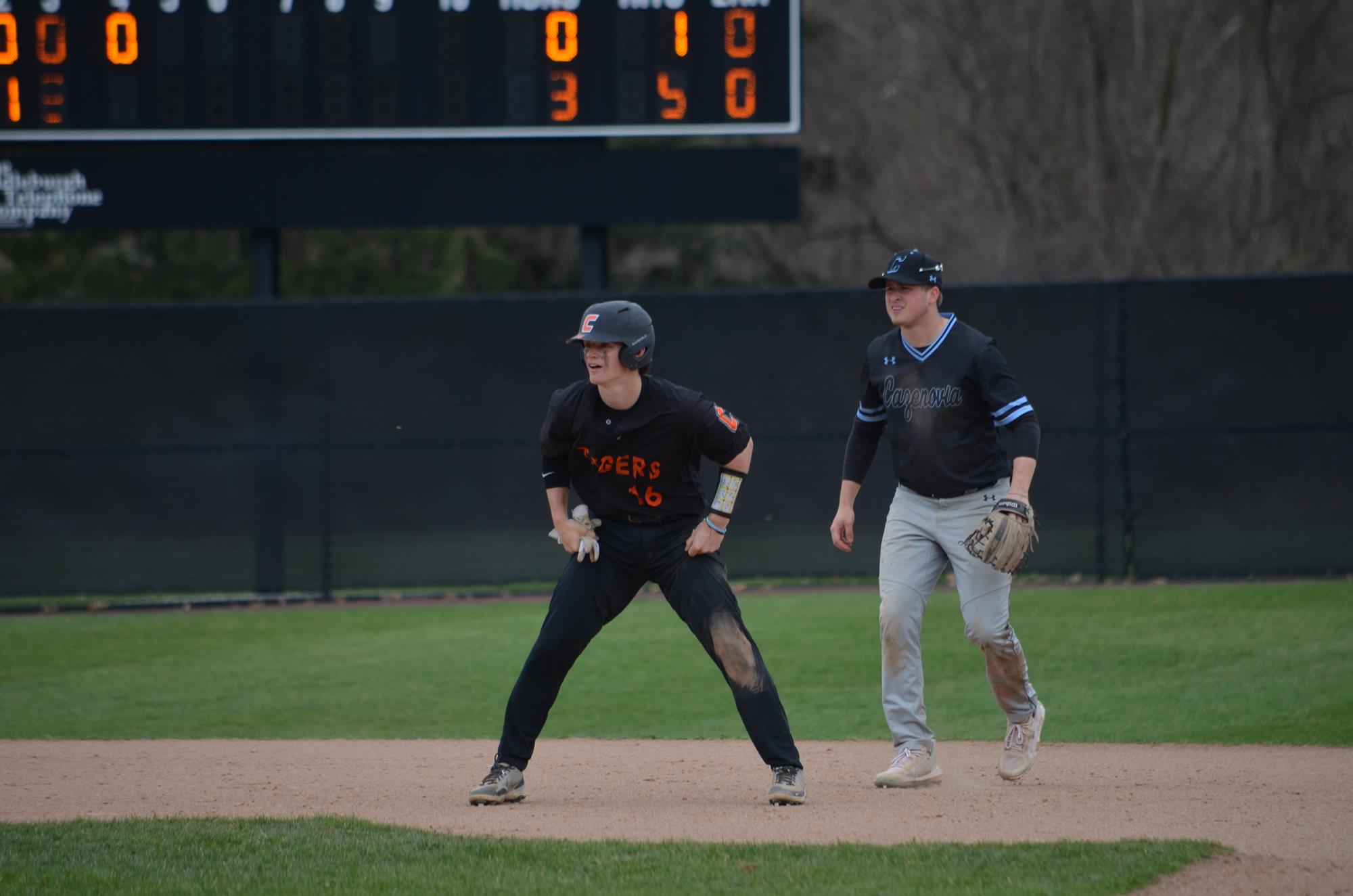 Fighting Tiger Baseball Sweeps Cazenovia College to Move into First