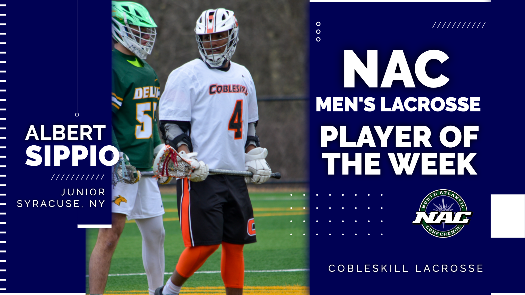 Albert Sippio 2024 Men's Lacrosse SUNY Cobleskill Athletics