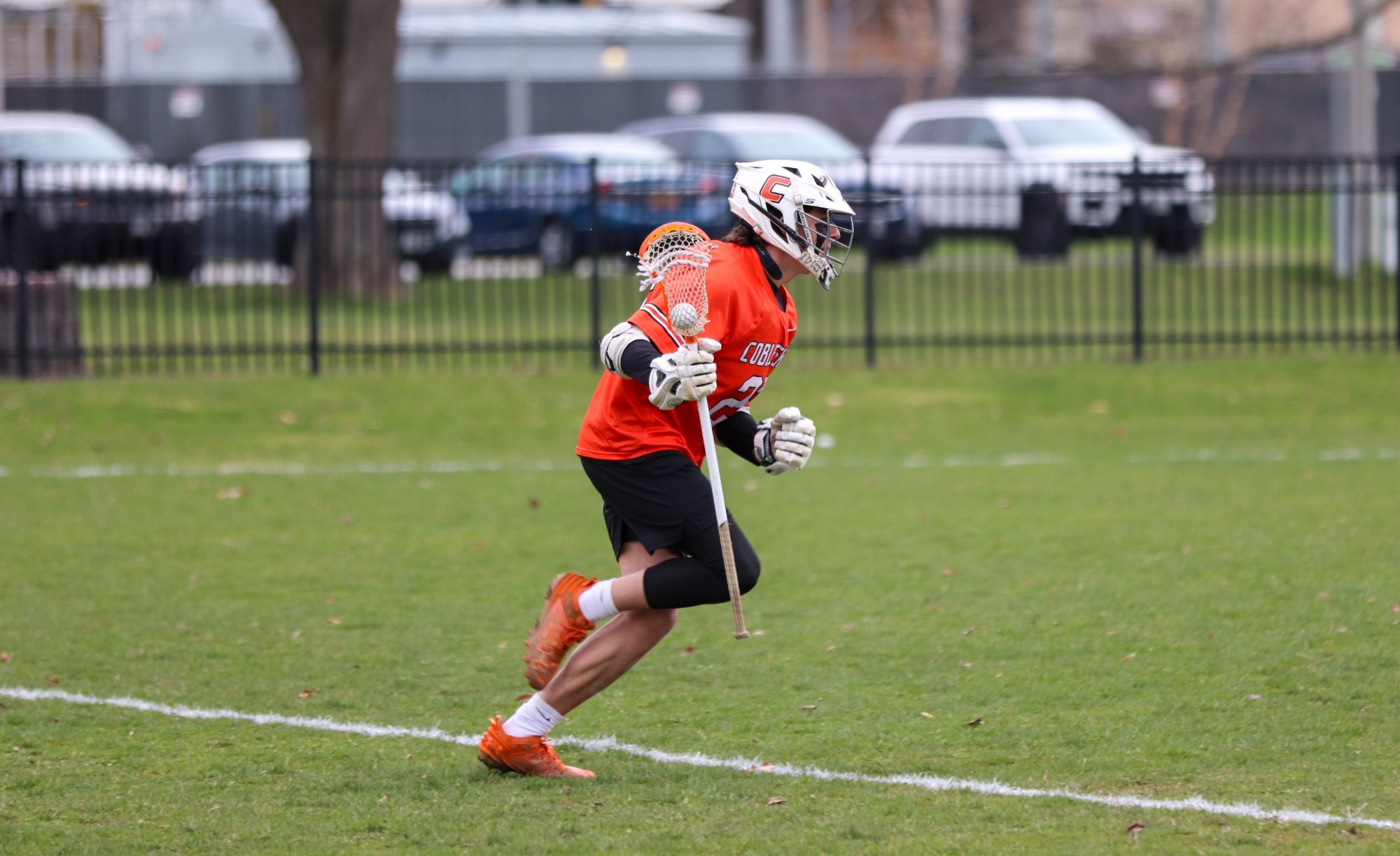 Alex Baker with the ball vs Hilbert