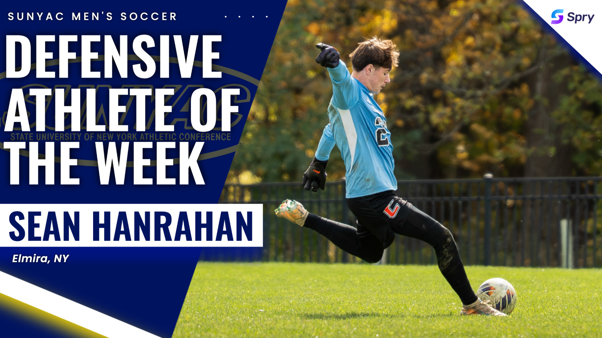 Cobleskill Men's Soccer Sean Hanrahan named SUNYAC Defensive Player of the Week