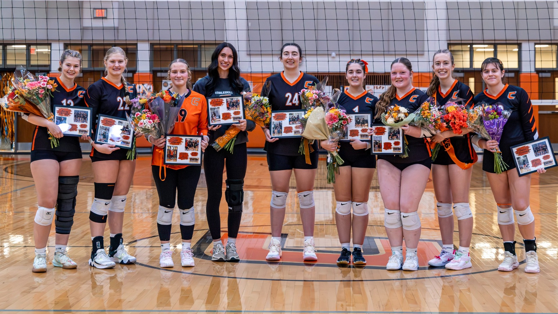 Cobleskill women's volleyball seniors celebrate senior day against cortland 