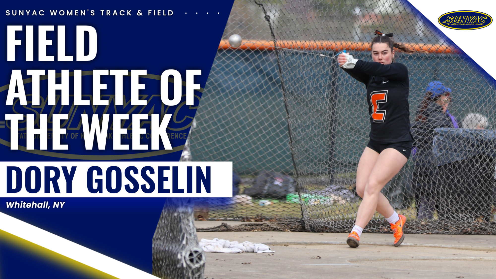 Dory named SUNYAC Field Athlete of the Week 