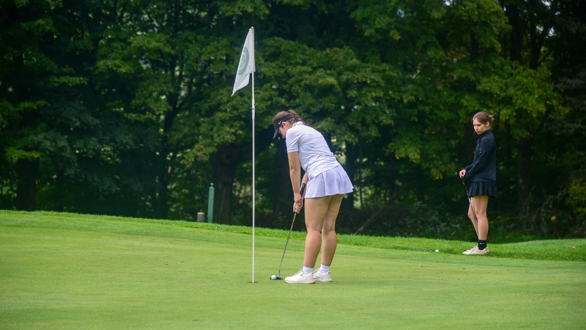Cobleskill womens golfer Isabella Keilbach putting at the Delhi Golf Course