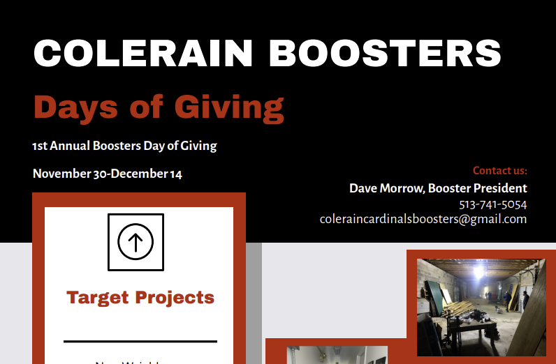 CHS Boosters Days of Giving November 30 — December 14 Donate Here