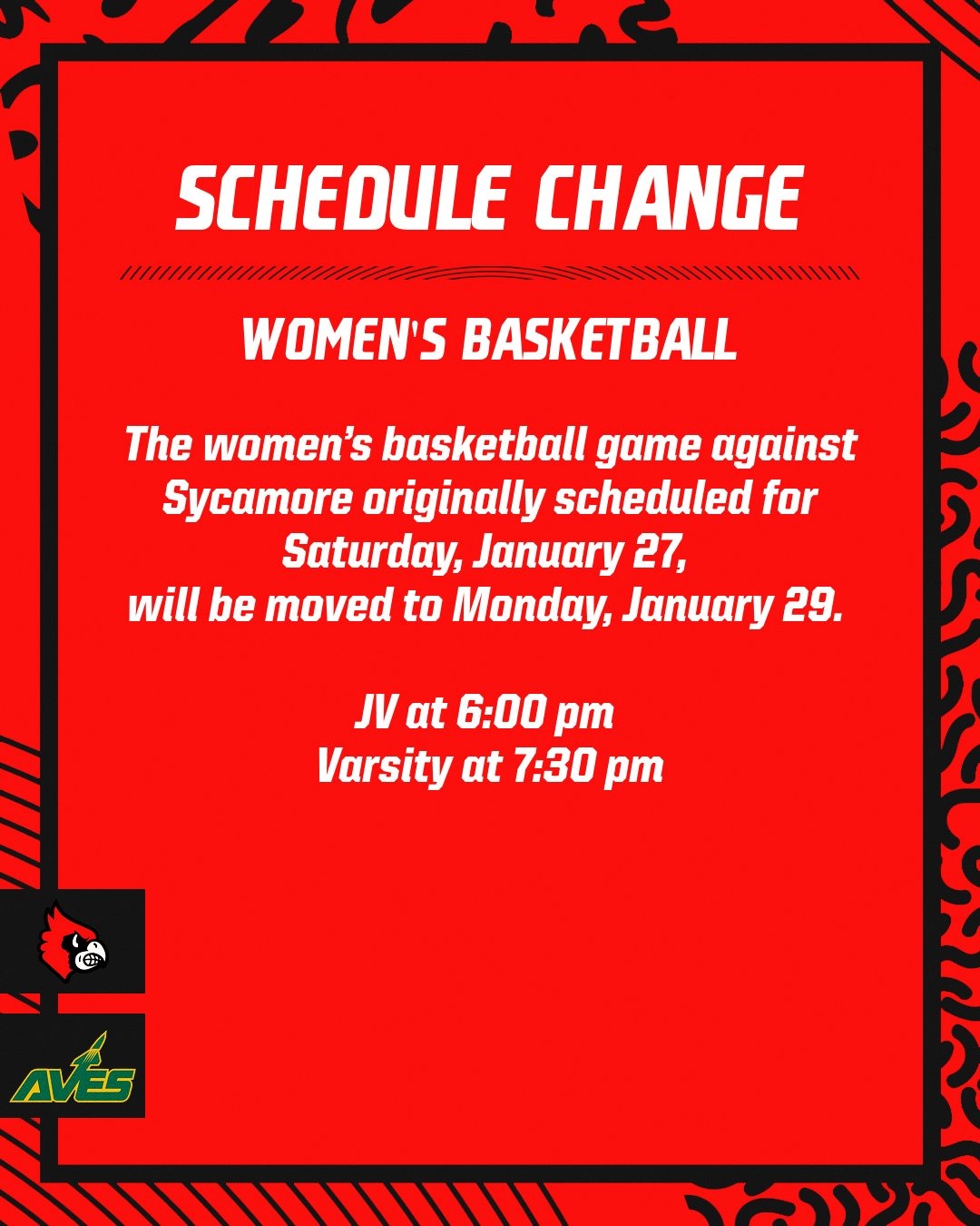 2023-24 Girls Basketball-Sycamore Schedule Change