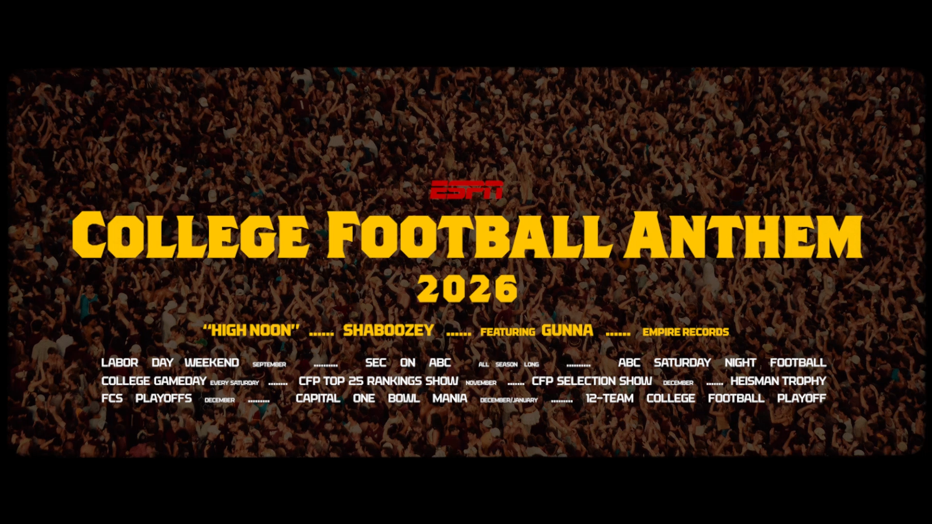 ESPN Launches 2026-27 College Football Antheme with Shaboozey's New Track 