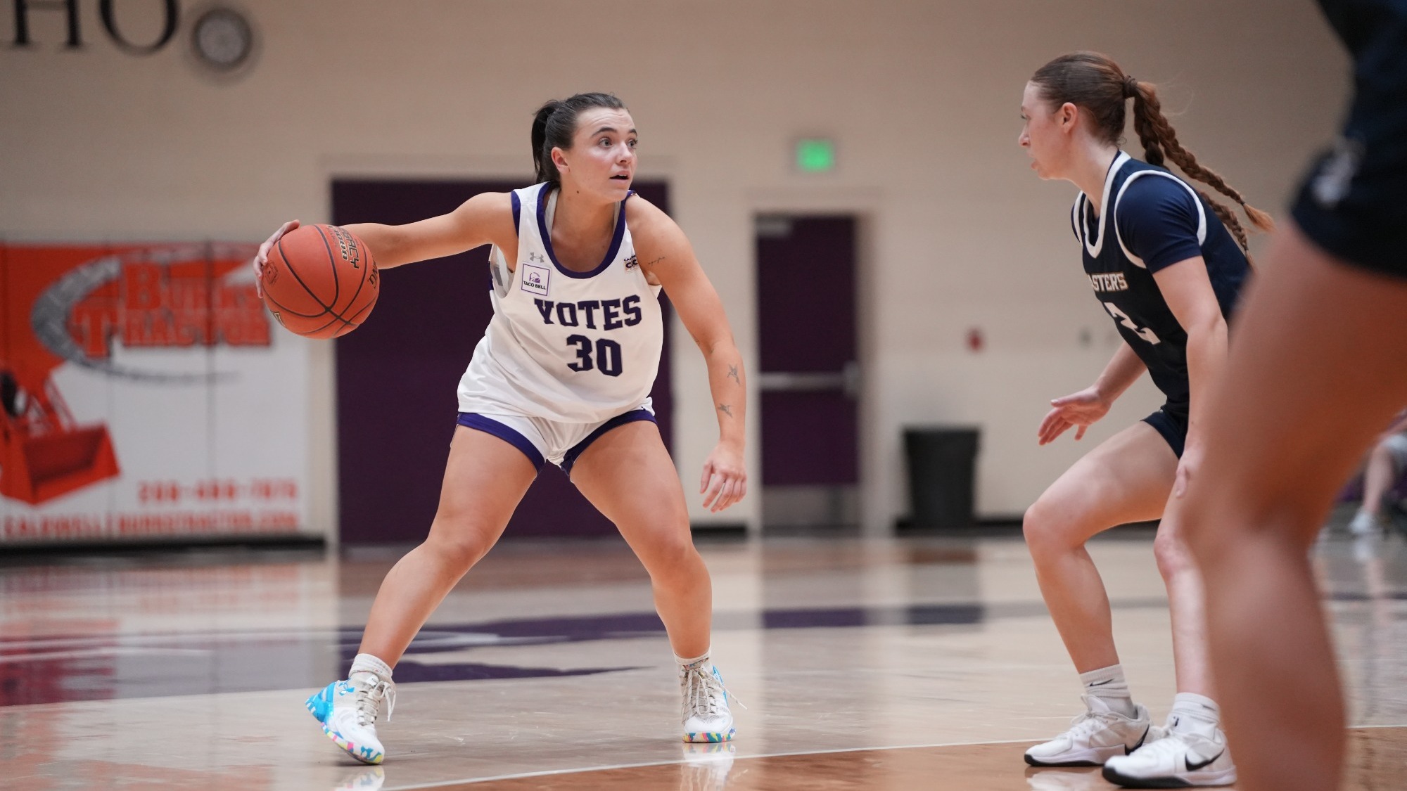 Taryn Riley sizing up her defender