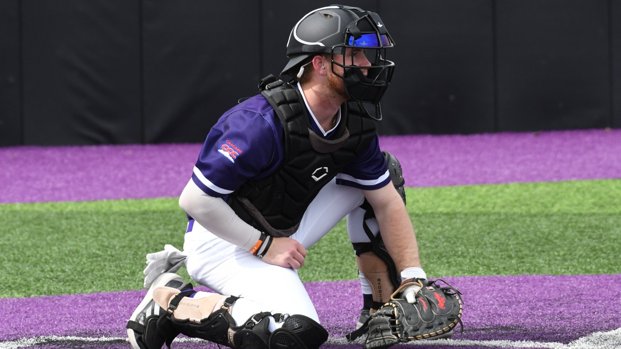 Casagrande playing catcher