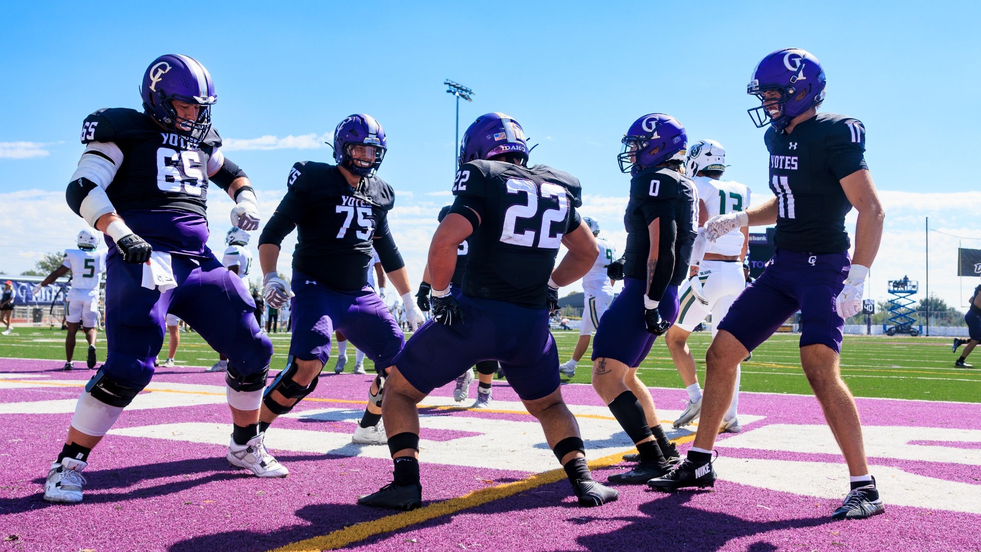 Yotes dancing in the end zone