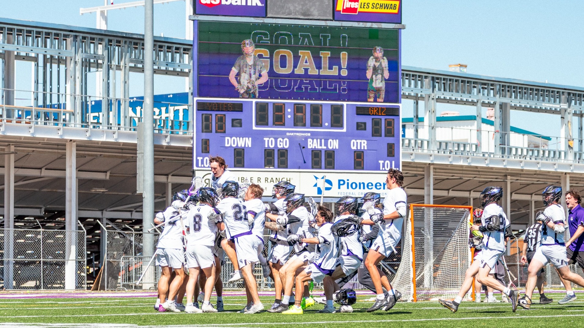 Yotes Celebrating Double Overtime Victory over the Griz