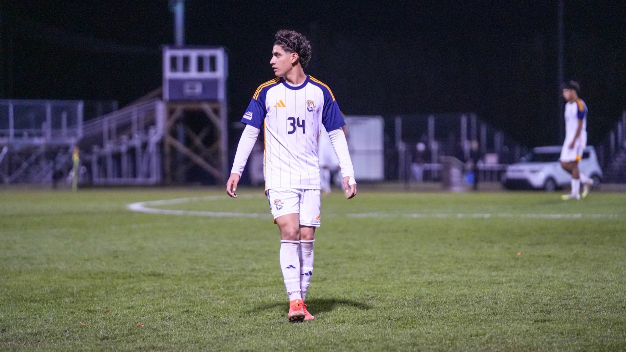 Jonathan Scarpeta dons his uniform for CIU men's soccer 