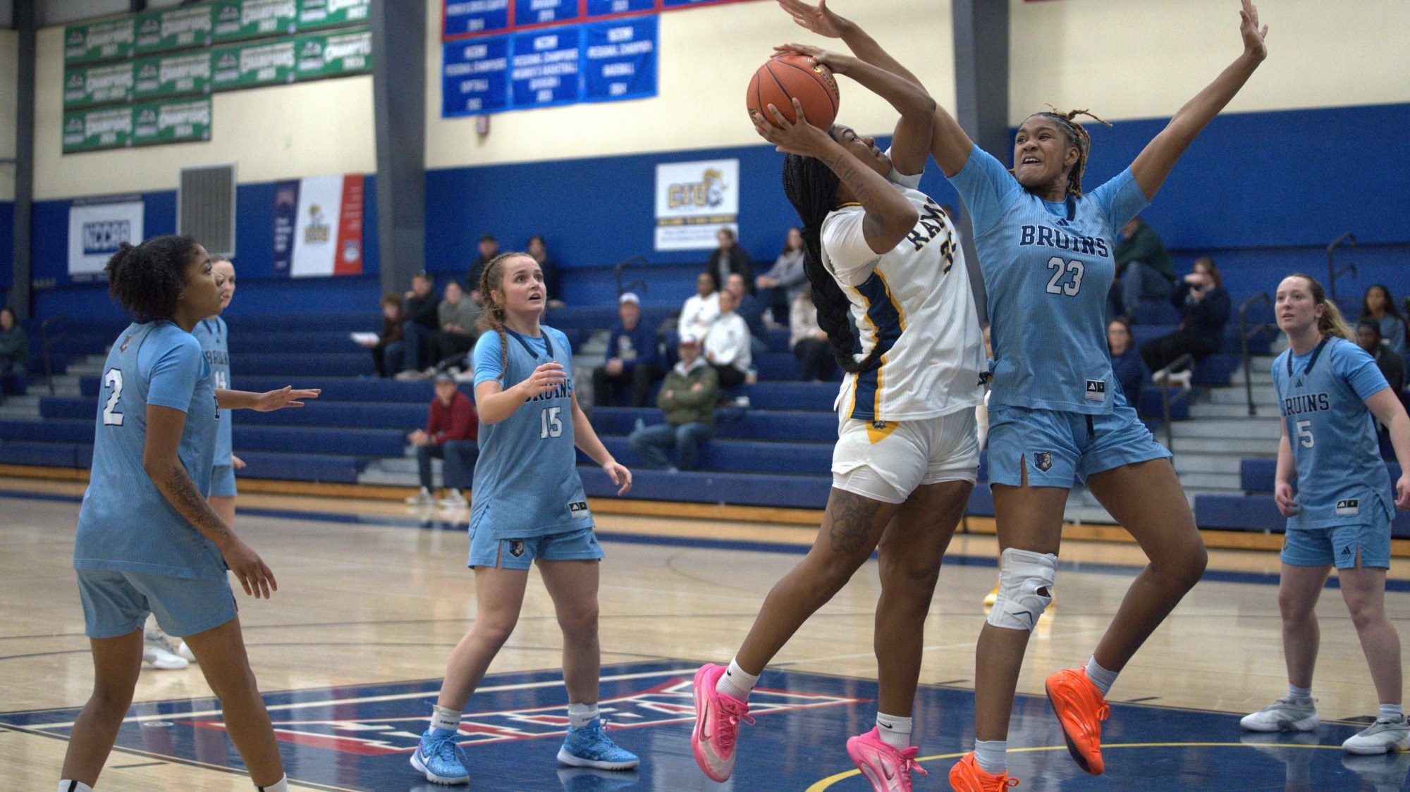Jerchel Geathers-Washington scores versus Bob Jones