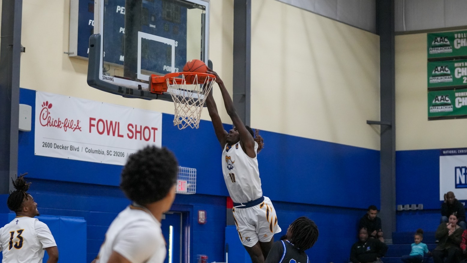 Duece Clark slams the ball