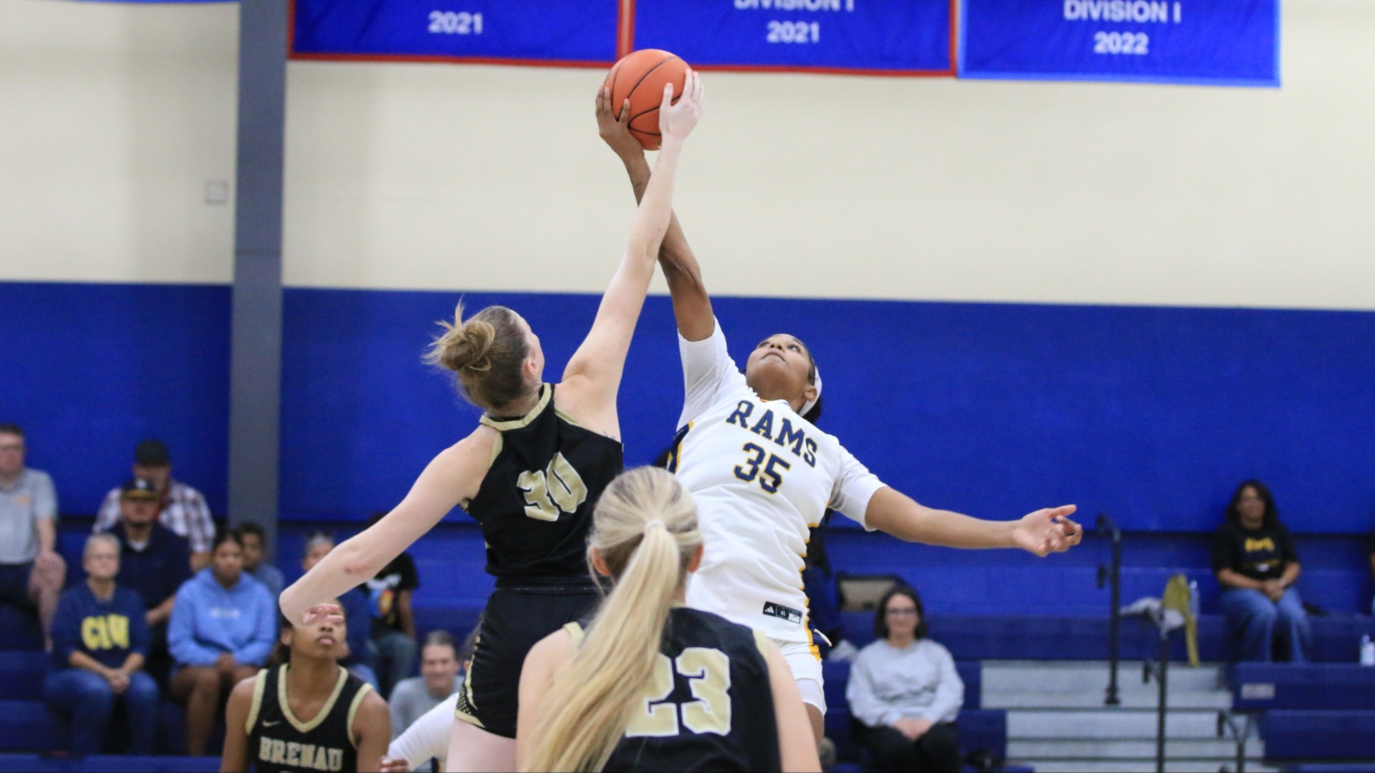 Jerhel Geathers Washington jumps for the ball