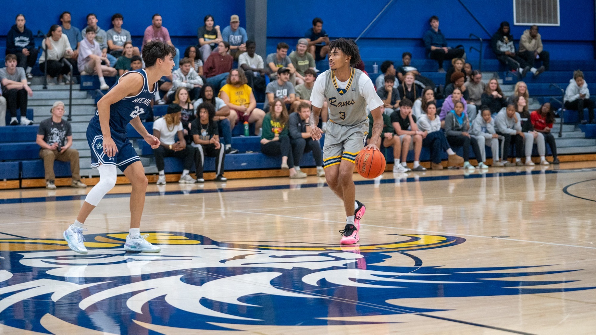 James Davis faces a defender 