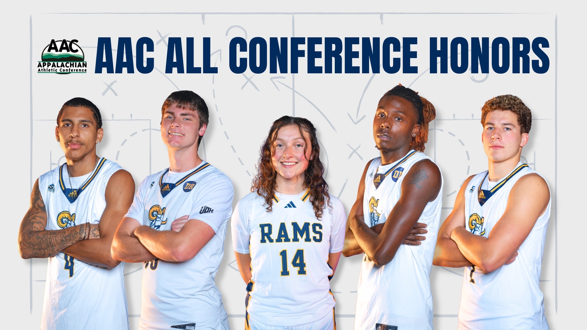Women's and Men's Basketball AAC All Conference Graphic 