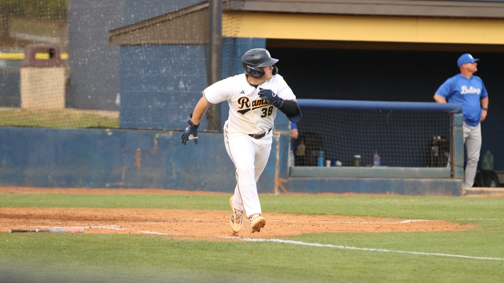 Corbin Wright trots around the bases after hitting a two run homer