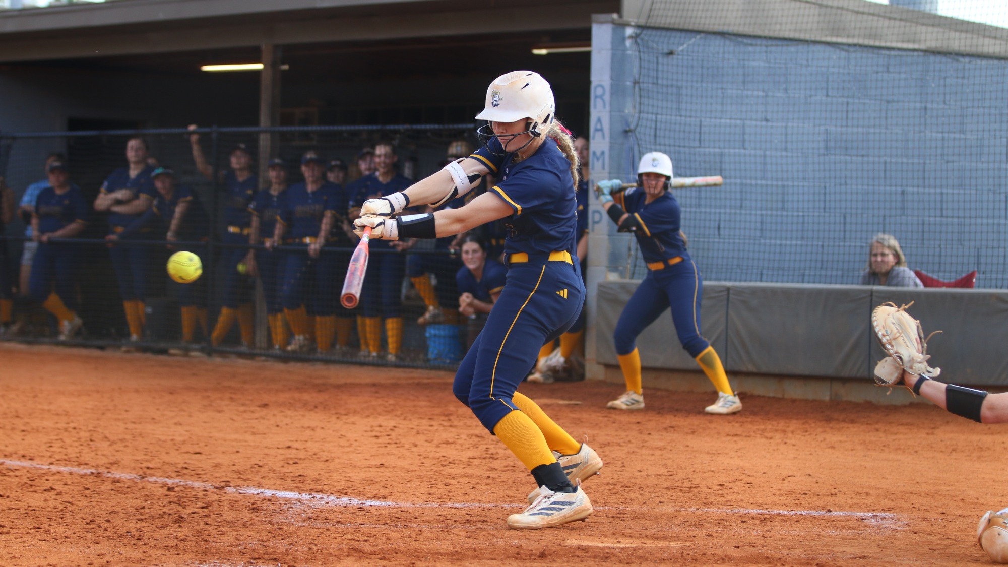 Tristan Phillips swings at a pitch 