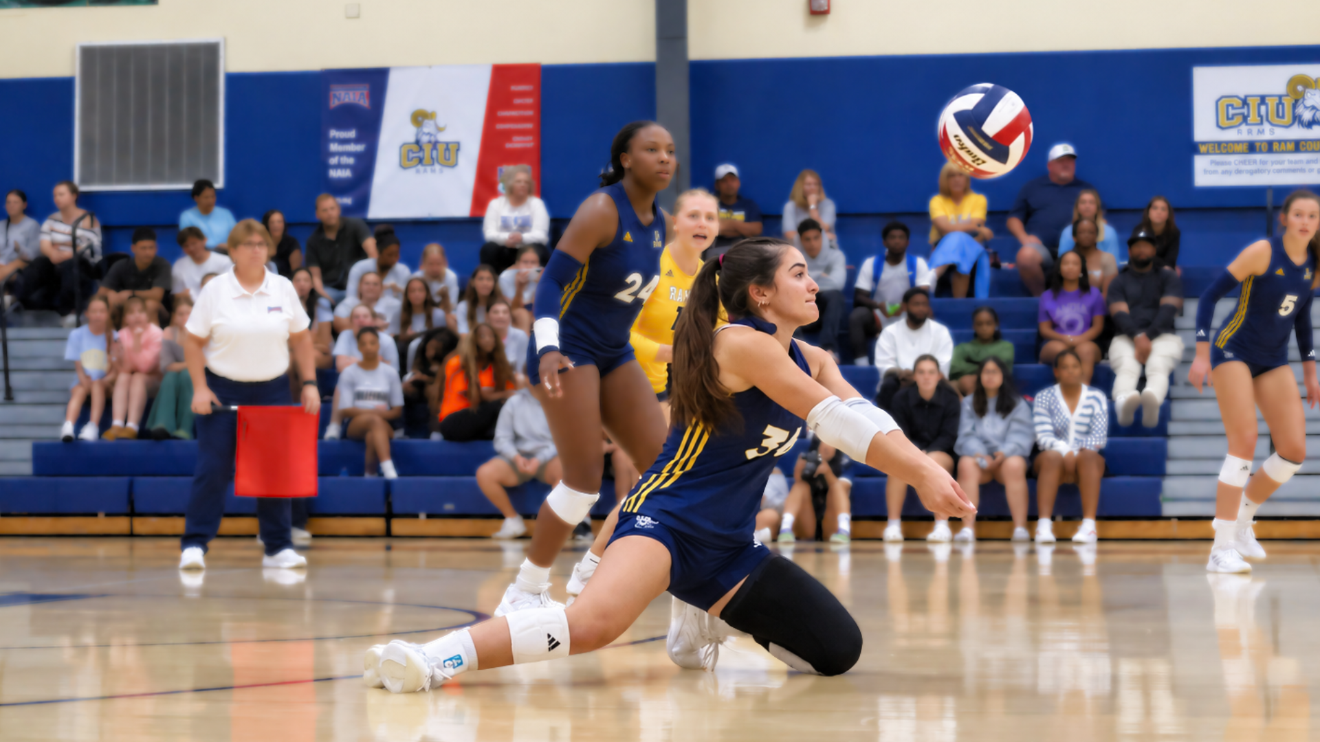 Rilee  Sturkie dives for a ball