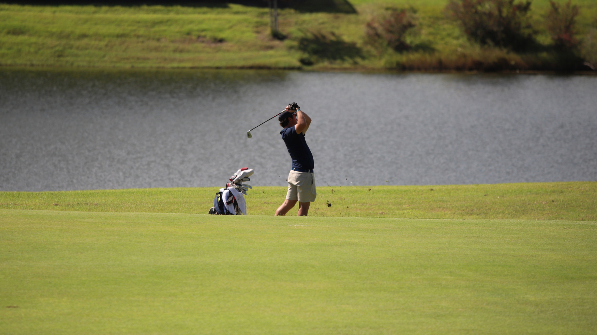 Nate Caughman competes for CIU Golf