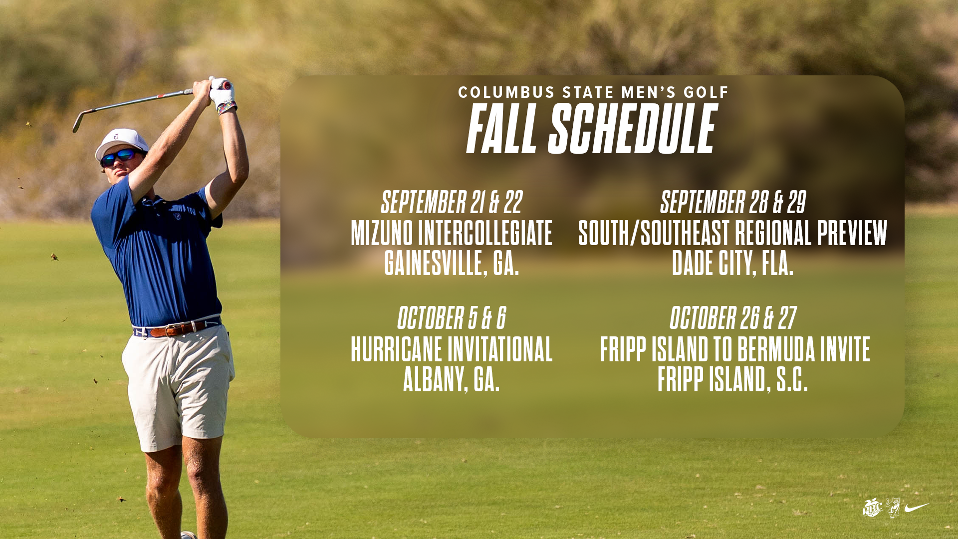MGOLF 2026 Fall Schedule