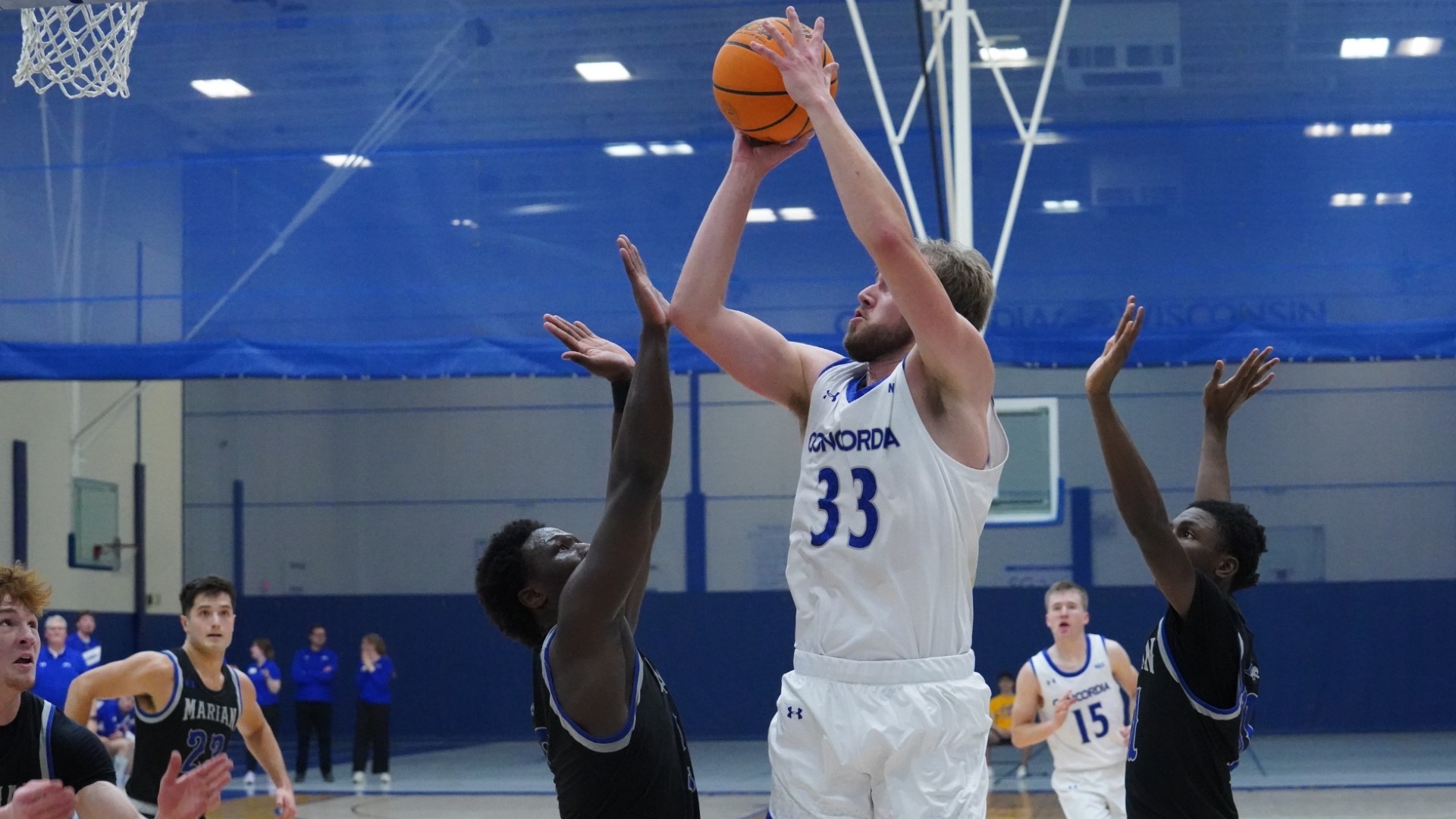 Logan Landers going for a lay-up.