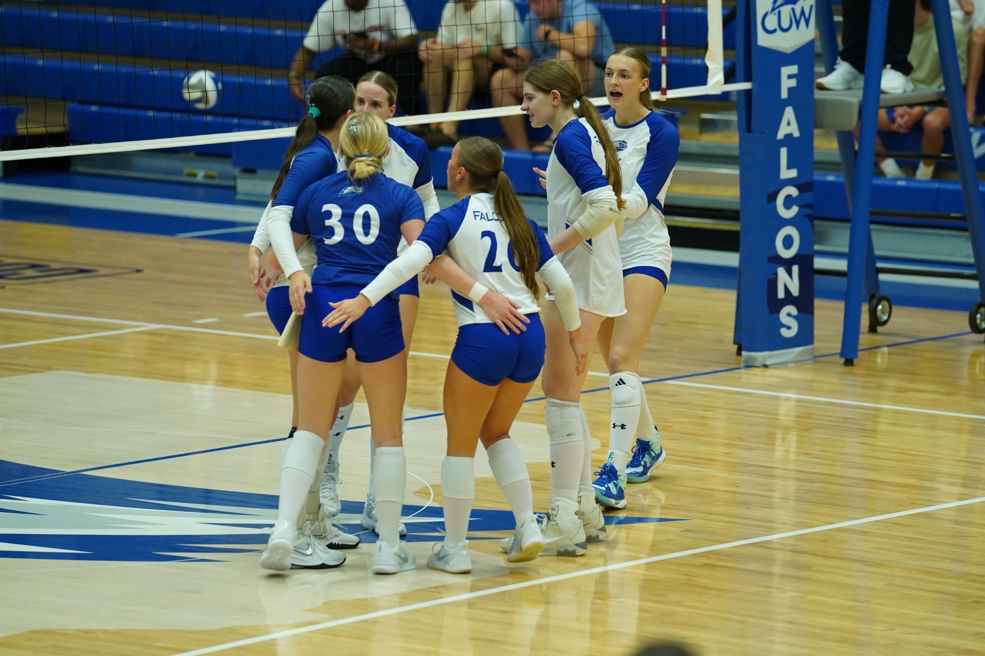 Volleyball huddle. 
