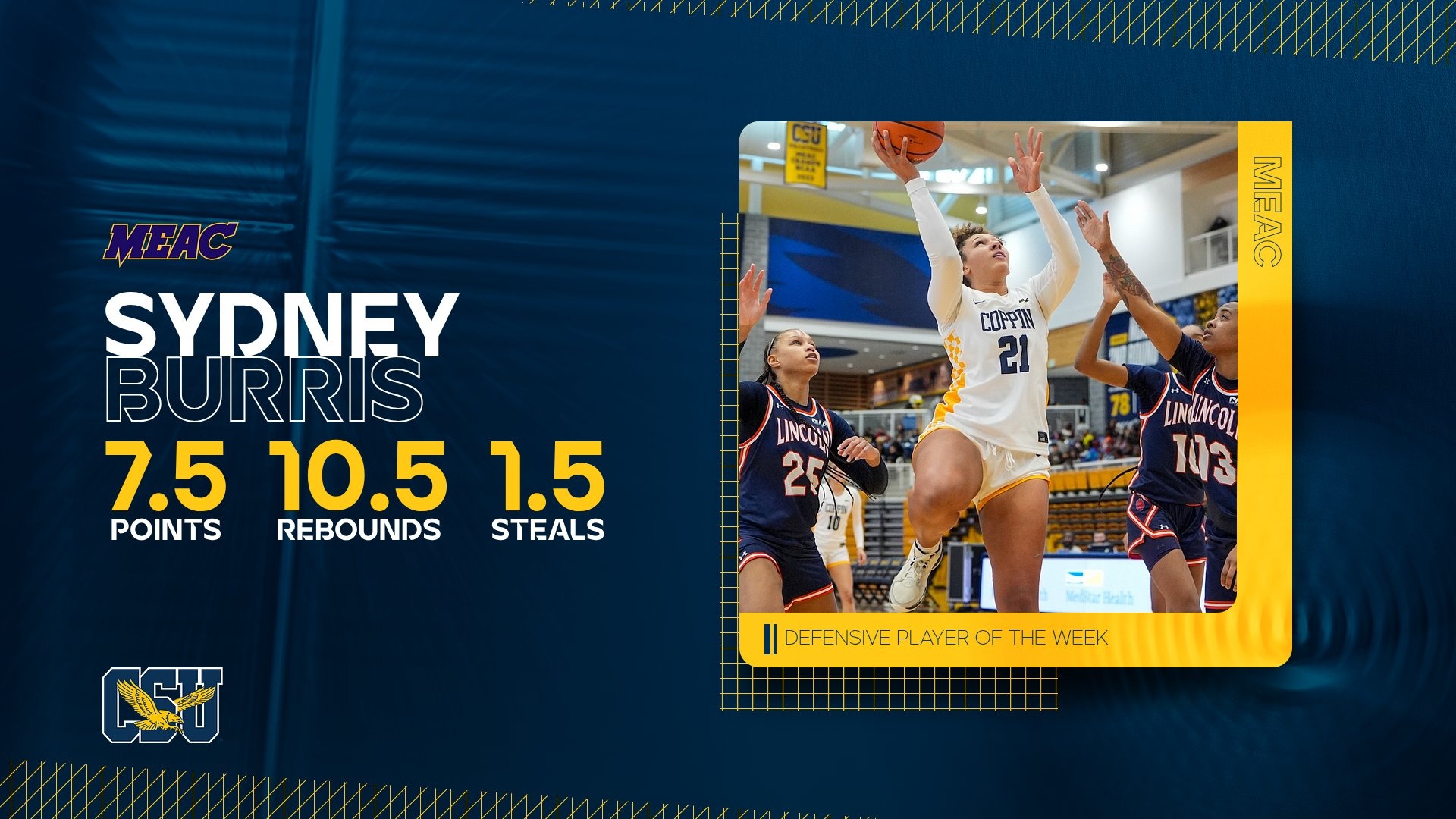 BURRIS NAMED MEAC DEFENSIVE POTW 120125