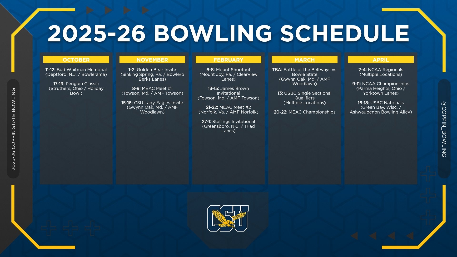 2025-26 Bowling Schedule Announced
