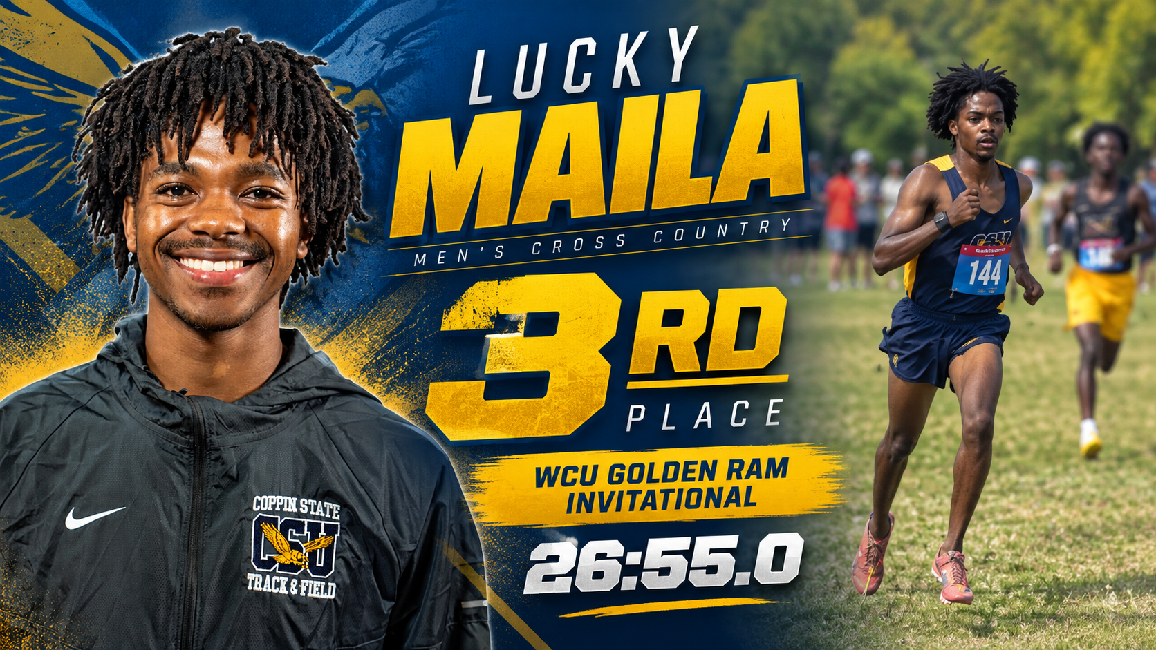 Lucky Maila 3rd at WCU Golden Ram Invite