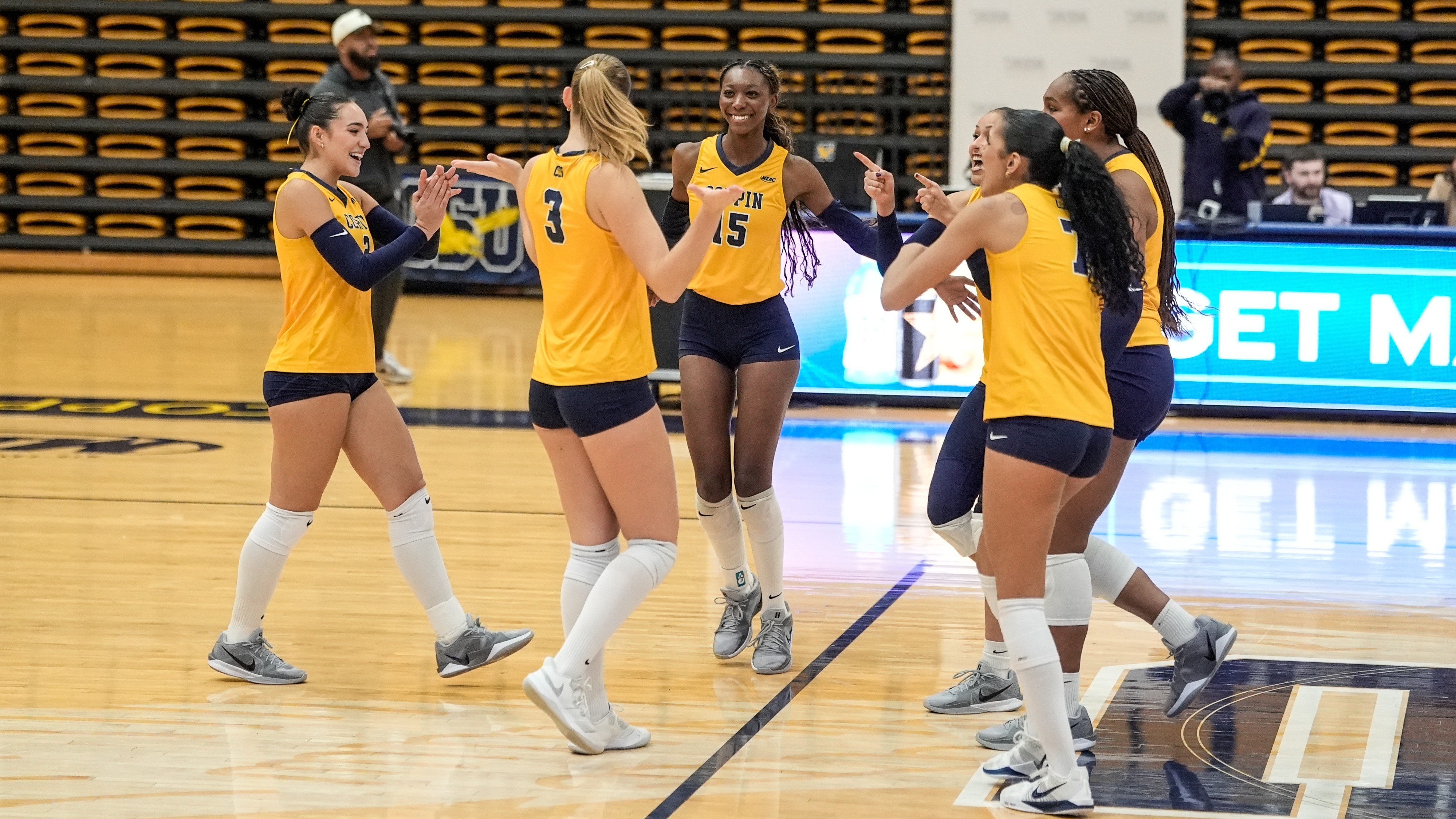 Team Celebrates Point vs UMES