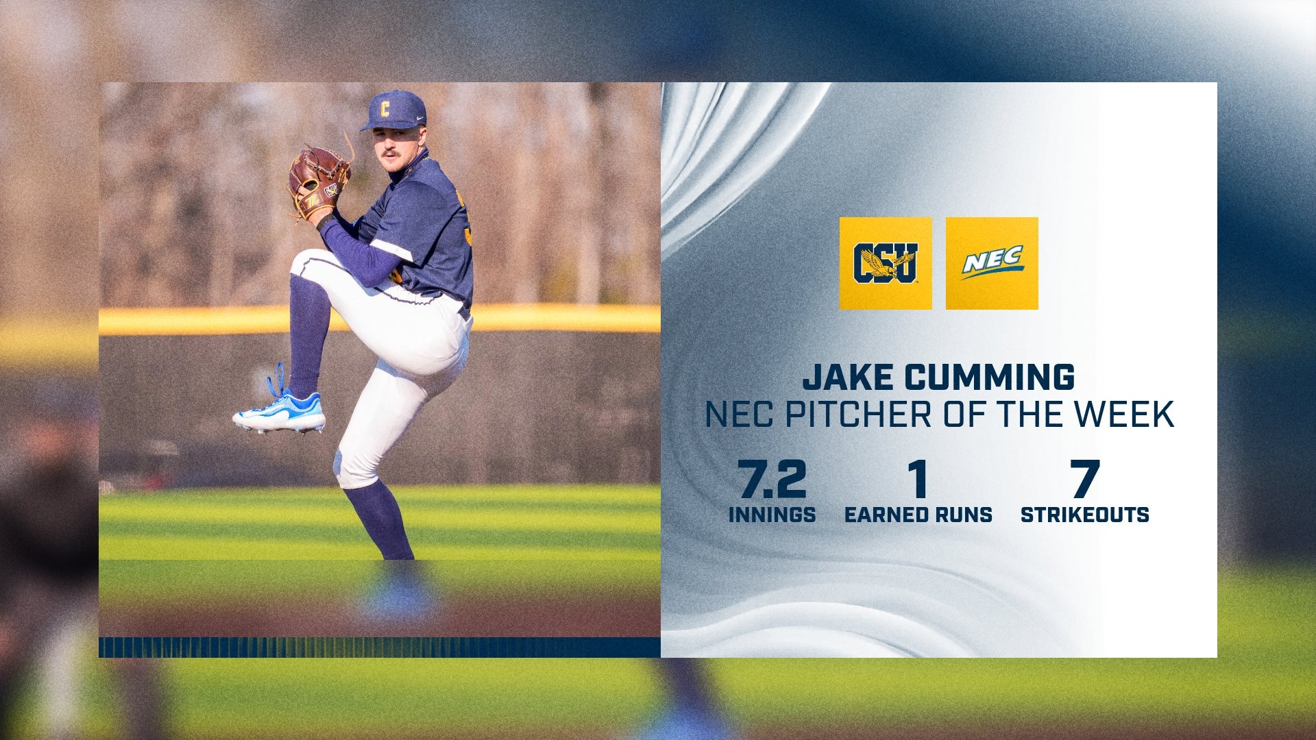 Jake Cumming NEC Pitcher of the Week
