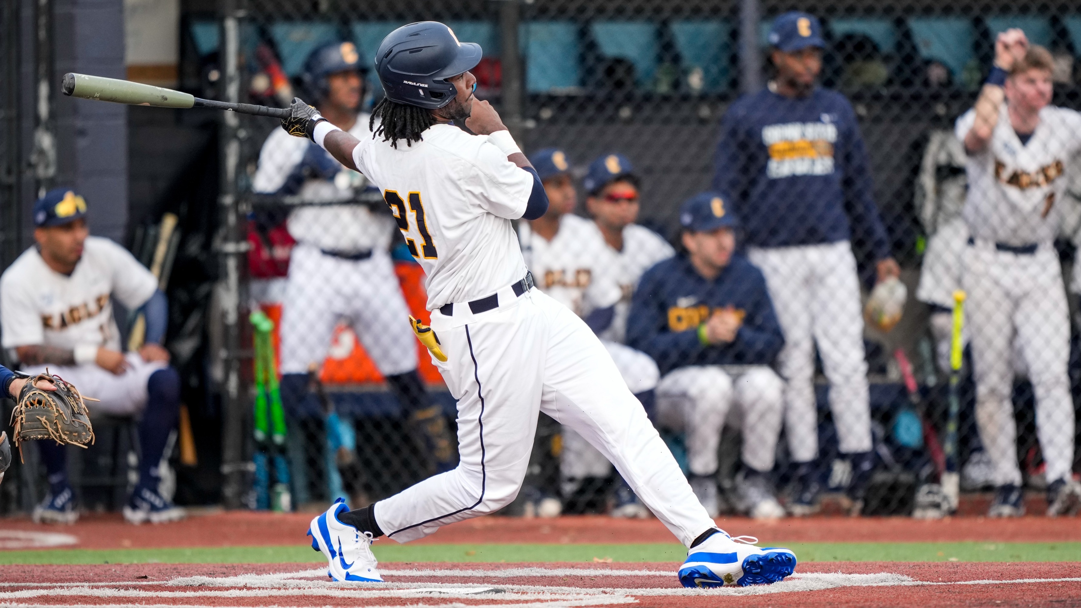 Harvey lines shot for base hit vs Mount St. Mary's