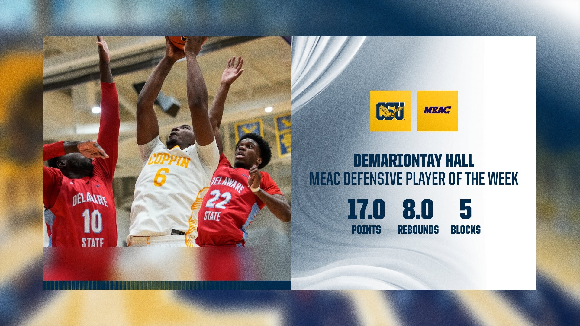 DeMariontay Hall Named MEAC Defensive Player of the Week